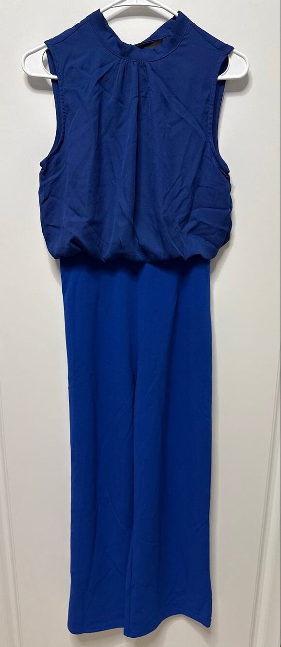 Allegra K XS blue royal jumpsuit NWT professional business sleeveless classy